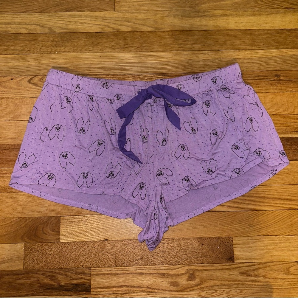 Torrid Disney Lady & The Tramp Purple Pajama Drawstring Shortsq